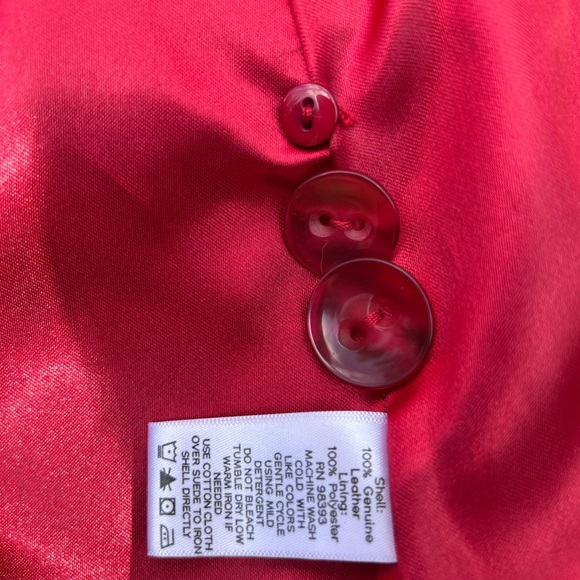 Dennis Basso Washable Suede Leather Jacket Size S. RED - Picture 4 of 9